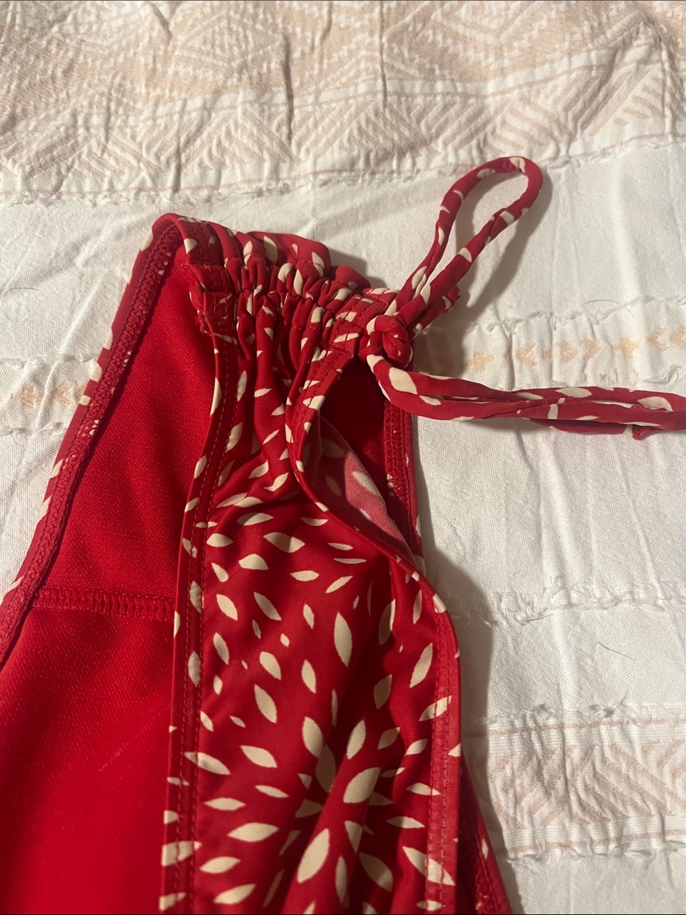 Red Floral-Pattern Tankini Top - Picture 4 of 4